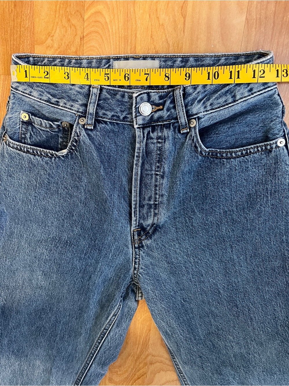 VGUC Everlane 💯 Organic Cotton Medium Blue Curvy 90s Cheeky Fit Straight Leg - Picture 4 of 9